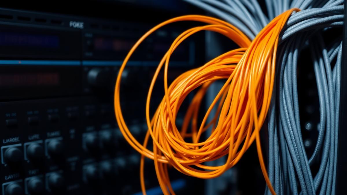 Copper bonded circuits alongside fibre patch leads in a comms cabinet