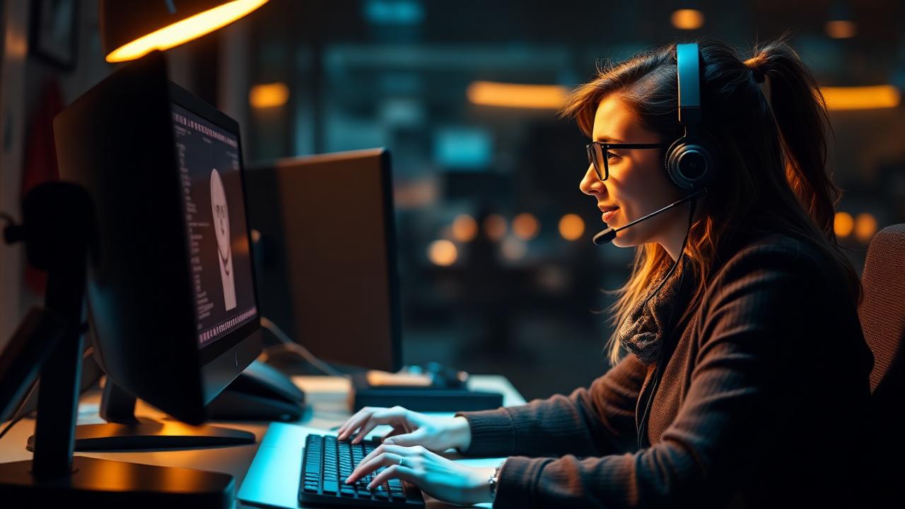 Service desk engineer resolving a user support ticket