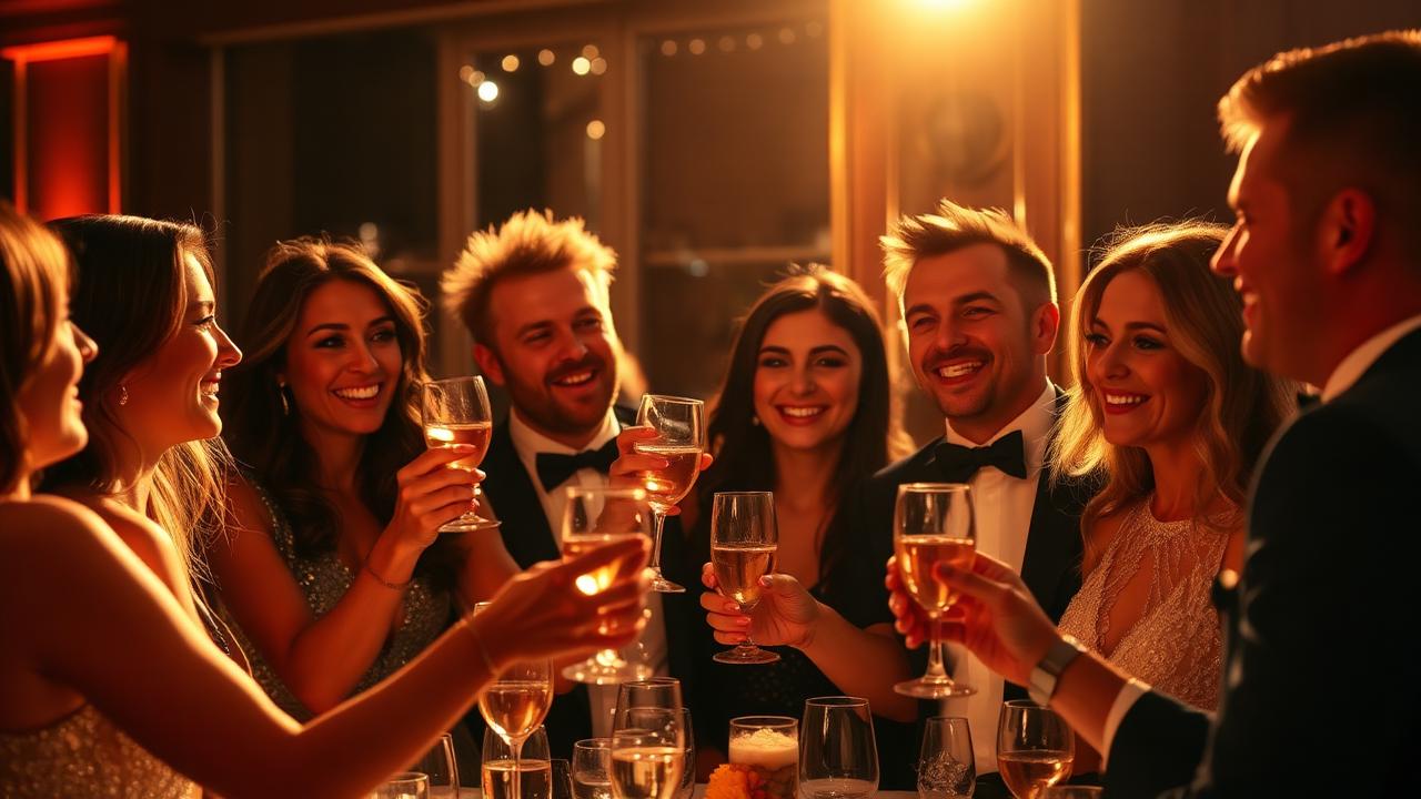 Team celebrating an industry award win at a gala dinner