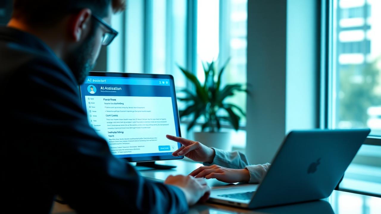 Employee using an AI copilot inside Microsoft 365 apps
