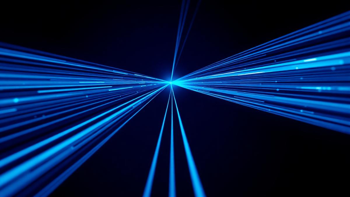 Fibre light streams illustrating symmetrical and asymmetrical bandwidth